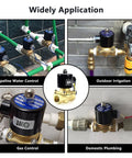 Brass Heavy Duty Electric Solenoid Valve Three Eighths Inch NPT 110V AC Normally Closed for water irrigation and fluid lines