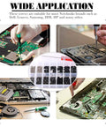 Slick Pro Level 880 Piece Laptop Screw Replacement Kit With Extra Phillips Driver For Universal Notebook Pc Builds and No Hassle Fixes Across Hp Dell Lenovo Toshiba And Sony Models in use with tools.