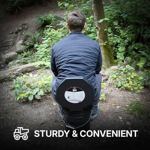 Heavy Duty Portable Camping Toilet Seat With Secure Snap Fit Lid For Standard Five Gallon Buckets And Straight Up Essential Bush Bathroom Gear For Road Trips Hiking Or Bug Out Bags