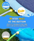 Non Slip Splash Pad For Kids And Dogs Thickened Edges Sprinkler Pool Summer Outdoor Water Toy Backyard Fun Time Play Mat For Babies Boys Girls Or Pets 107 Inch Blue showing water inlet with PVC connector