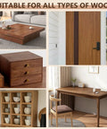 Top Tier Premium Dark Oak Water Base Wood Stain For Furniture Cabinets And Doors applied to various wood furniture and doors.