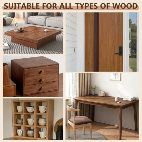 Top Tier Premium Dark Oak Water Base Wood Stain For Furniture Cabinets And Doors applied to various wood furniture and doors.