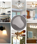Six Pack Bell Shaped Frosted Glass Shade Replacements For Ceiling Fans And Wall Lights, Lipless, 1-5/8 Inch Fitter Display