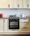 Solid 4 Inch Kitchen Cabinet Handles Square Drawer Pulls Oil Rubbed Bronze Set Of 30 installed on white kitchen cabinets