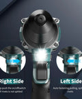 Edtran Brushless Cordless Electric Rivet Gun Compatible With Makita 18V Battery showing control buttons and LED light features