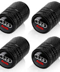 Heavy Duty Aluminum Tire Valve Stem Caps For Audi A3 A4 A5 A6 A7 A8 Q3 Q4 Q5 Q6 Q7 Q8 Black 4 Pack No Tools Needed Easy Install Corrosion Resistant Auto Wheel Caps