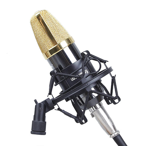 Universal 50mm Microphone Shock Mount And Clip Holder For 48 To 54mm Condenser Mics, Anti Vibration Studio Mic Mount, Black, Metal Frame