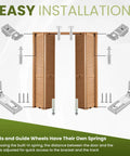 Bi Fold Door Hardware Repair Kit For Sliding Closet Doors Replacement Set With Top And Bottom Brackets, Seven Eighths Inch Guide Wheels