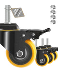 Heavy Duty 3 Inch Swivel Caster Wheels With Standard 3/8 Threaded Stem Set Of 4 for furniture and shop carts.