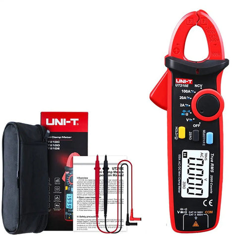 Dope Compact Digital Clamp Meter 100A True RMS For AC And DC Current And Voltage, Multimeter with accessories and case