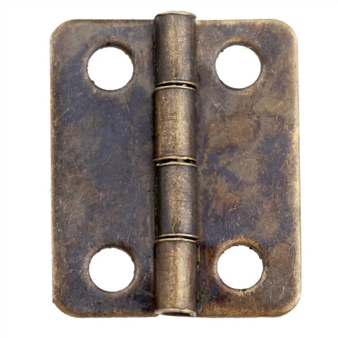 Close-up of antique-style hinge from Slide Bolt Door Lock Hasp Kit for Doors Gates Cabinets and Furniture Includes 5 Box Latch Hasps
