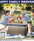 Family enjoying picnic with Stainless Steel Cooler Hinge And Latch Set Replacement Parts Kit For Ice Chests on a cooler.
