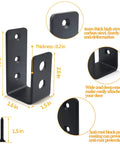 Two Pack 2x4 Door Barricade Brackets dimensions, heavy duty carbon steel with anti rust black powder coat, hardware included