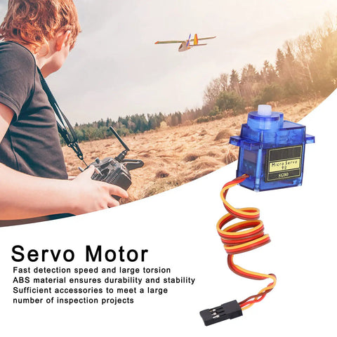 Ten Pack Micro Servo Motors Built From Abs Plastic Kickin Torque Smooth Operation For Rc Airplane Models Diy Hobby with wires and controller