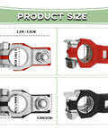 Top Shelf Battery Terminal Connectors For Nissan Altima Maxima Sentra Owners, detailed product size illustration.