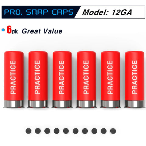 12 Gauge Snap Caps Training Dummy Rounds, Reusable Dry Fire Practice Rounds Close To Real Weight For Safe Loading, 6 Pack