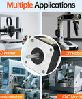 NEMA 17 stepper motor with silver housing and protruding shaft; 2-phase, 4-lead, for 3D printers and CNC machines.