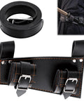 Adjustable Katana Sword Belt Holder With Dual Buckles Dope PU Leather Samurai Frog Holster for cosplay, shown with katana