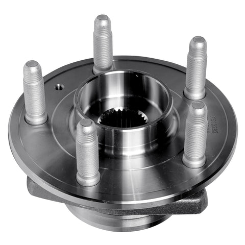 Beefed-Up Wheel Bearing Hubs Assembly 2 Front And Rear With Encoder ABS For Cadillac CTS 2008 2014 2018 2019 Cadillac XTS 2018 2019 Chevy Camaro 2010 2015 Impala 2018 2019 5 Lug Hub Replacement, showing front view of 5-lug pattern hub.
