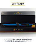 Tech2 Metallic Blue All In One Ballpoint Pen With Built In Stylus, Medium Point, Black Ink, Smooth Glide Write, Ergonomic Grip, Durable Metal Body For Everyday Carry gift box