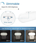 Night Light Plug In Wall 1W 5000K Daylight LED With Dusk To Dawn Sensor Dimmable 0 To 100LM brightness adjustment details
