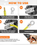 Instructions on using the Built Tough Ratcheting Crimp Tool For AWG 22 To 6 Non Insulated Butt Ring Fork Spade Terminals.