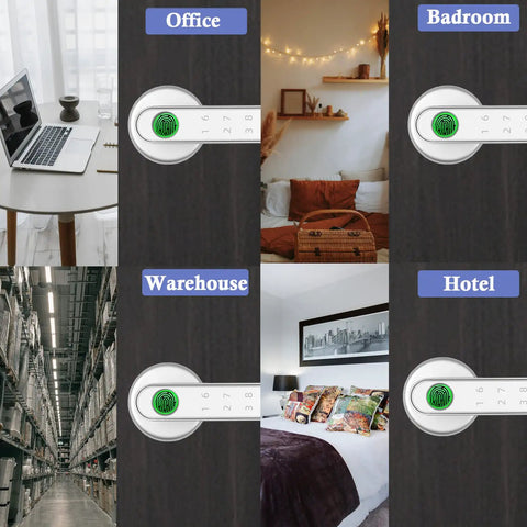 5 In 1 Smart Fingerprint Door Lock With App Access Card Entry Password Codes And Backup Key Biometric Door Lock For Bedroom Apartment Hotel Office And More