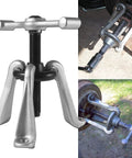 Universal Wheel Hub Puller Removal Tool for Cars Tough As Nails Heavy Duty Steel Build with Hex Drive in use on axles