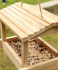 Outdoor Wooden Bird Feeder For Hangin Attracts Cardinals Finches Bluebirds Mealworm Ready Easy Clean With Hemp Rope Durable
