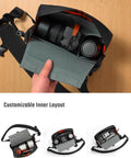 Backpack Camera Gear Organizer Insert With Flexible Modular Panels And Magnetic Flap showing customizable inner layout.