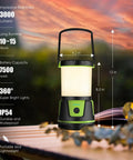 Beast Bright 3000 Lumen Rechargeable Lantern With 5 Light Modes, IP54 Waterproof, 7500mAh Battery, Portable Camping Light, Green