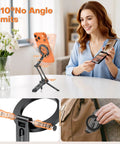 Woman using MagSafe Tripod Hook With Magnetic Back And Arca-Swiss Base, 360 Degree Rotation, magnetic phone stand for makeup tutorial.
