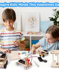 Children enjoying Valentines Day Gift For Kids 24 Pack DIY Science Craft Kits With Valentines Cards STEM Projects Educational Toys