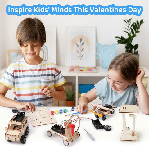 Children enjoying Valentines Day Gift For Kids 24 Pack DIY Science Craft Kits With Valentines Cards STEM Projects Educational Toys