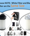 Top Tier Four Pack Hepa Pre Motor Filter Set Compatible With Eye Vac And Neo Vac Stationary Cleaners, showcasing black and white filters.