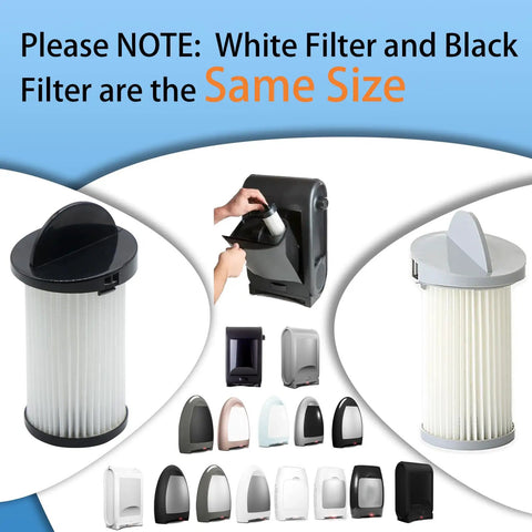 Top Tier Four Pack Hepa Pre Motor Filter Set Compatible With Eye Vac And Neo Vac Stationary Cleaners, showcasing black and white filters.