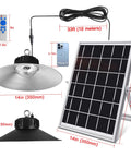 Lit 3000 Lumen Solar Shed Light Hanging Pendant For Indoor Outdoor Use IP66 Waterproof with 33ft cable and solar panel