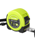 25Ft Tape Measure With Dual Metric And Imperial Scales And 1/8 Inch Fractions, Compact, Budget Friendly, green ABS case