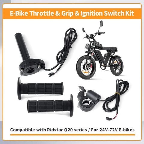 Full Twist Throttle Kit For Ridstar Q20 E Bike With Rolling Bearing Ignition Switch And Grip Cable Replacement Part For Electric Dirt Bikes And Mountain E Bikes Plug And Play Ready