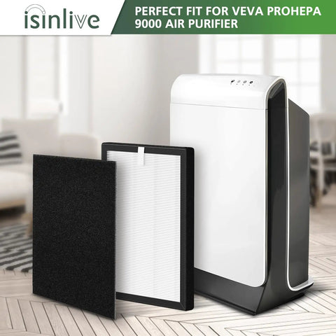 HEPA Replacement Filters For VEVA ProHEPA 9000 Air Purifiers Keep Your Air Fresh And Clean, 2 Pack High Efficiency Filters Plus 8 Activated Carbon Pre Filters displayed
