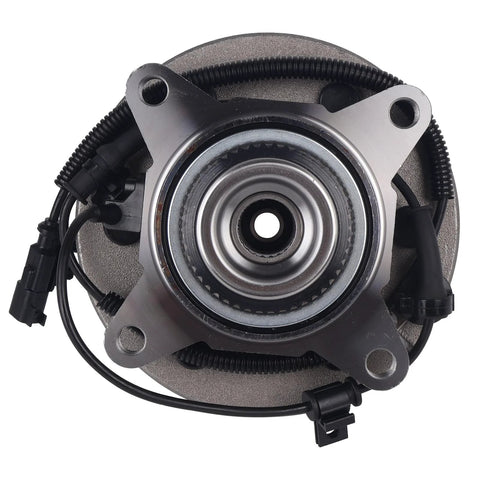 4WD Front Wheel Bearing Hub Assembly Fits 2011-2014 Ford Expedition F-150 And Lincoln Navigator, front view, metal hub.