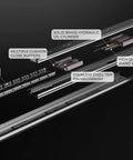 Exploded view of 14 Inch Soft Close Cabinet Drawer Slides Beefy Full Extension 1.2mm Stainless Steel Ball Bearing components.