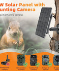 3W Solar Panel Kit with Built In 5000mAh Battery for Trail Cameras and IP66 Waterproof Hunting Game Cam Power Supply