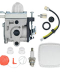 Echo PB2520 Leaf Blower Carburetor Replacement Kit with Spark Plug, Air Filter, Fuel Filter, and Fuel Line components displayed.
