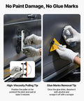 Using Paintless Dent Removal Kit With 60 Pieces Including Dent Lifter Bridge Puller Rubber Hammer Glue Gun And 24 Puller Tabs for cars.