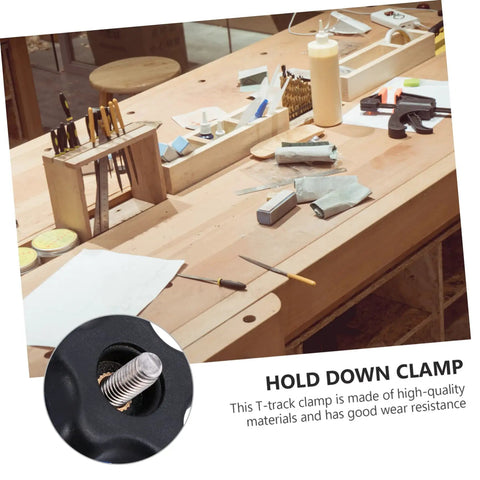 Woodworking Hold Down Clamp Quick Act T Track Clamp For Carpentry, Versatile Workpiece Fixer For Secure Alignment And Pressure, Precise Cuts And Joints, Ideal For Miter, Routing, And Saw Projects
