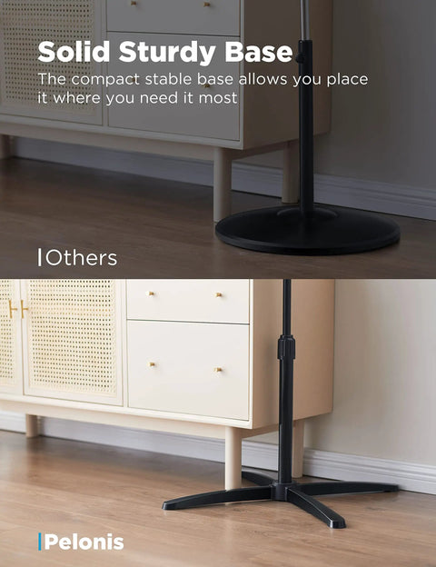 Comparison of sturdy base for 16 Inch Pedestal Floor Fan With 90 Degree Oscillation Three Speed Settings Adjustable Height