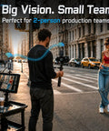 Wireless Hd Video Transmitter And Receiver System Featuring Fanless Silent Recording For Smooth Vlogging Interviews And Live Events Delivers No Sweat Setup With Big Gig Image Clarity for 2-person video team outdoors.