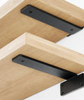 Heavy Duty Floating Shelf Brackets 6 Inch Pack Of 6 With One Quarter Inch Thick Metal Black Powder Coated Finish