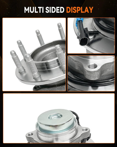 Multi-angled view of Two Pack Front Wheel Bearing Hub Assembly For Chevy Express 2500 3500 And GMC Savana 2500 3500 With ABS 8 Lug Replacement 515059